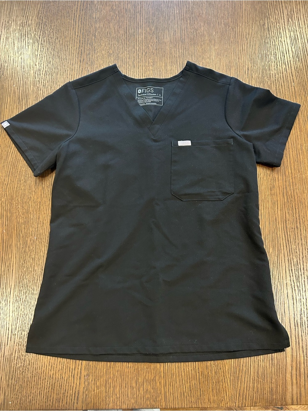 FIGS Black V-Neck Scrub Top